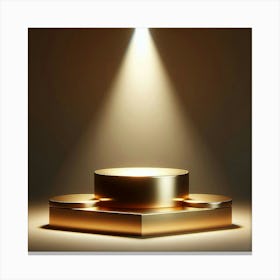 Golden Podium With Spotlight 2 Canvas Print