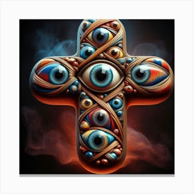 Cross With Eyes Canvas Print