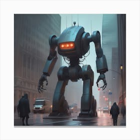 Robot In The City 92 Canvas Print