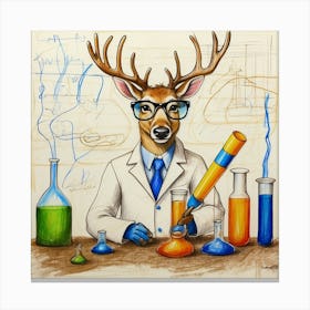 Deer Scientist 4 Canvas Print