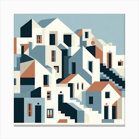 Santorini Houses Canvas Print