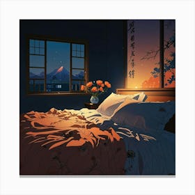 Bedroom At Night Canvas Print