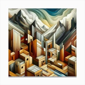 A mixture of modern abstract art, plastic art, surreal art, oil painting abstract painting art e
wooden huts mountain montain village 6 Canvas Print
