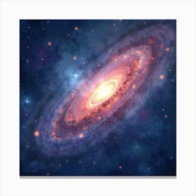 Watercolor Galaxy With Gentle Cosmic Lights 1 Canvas Print