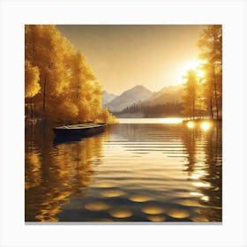 Sunset On The Lake 5 Canvas Print