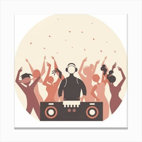 Djs At A Party Canvas Print