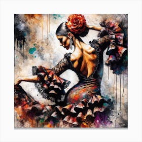 Watercolor Flamenco Dancer #4 Canvas Print