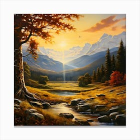 Sunset In The Mountains 1 Canvas Print