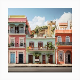 Colorful Houses In Havana 1 Canvas Print