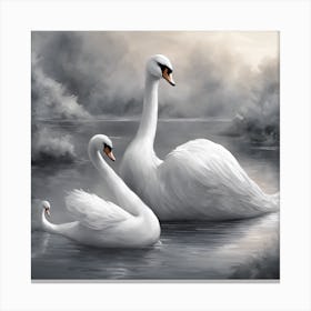 Two Swans Canvas Print