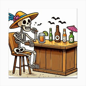 Skeleton Bar Canvas Print