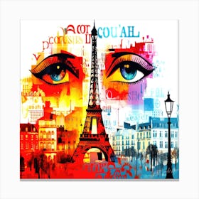 Paris In Your Eyes - Paris Eiffel Tower Canvas Print