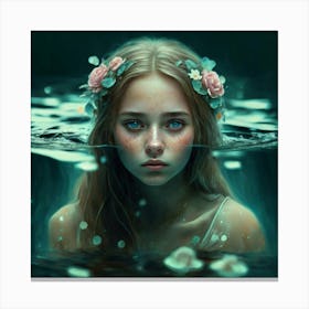 Girl In The Water 3 Art Print Cinematic Painti(2) Canvas Print