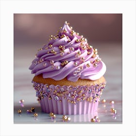 Cupcake With Gold Sprinkles 1 Canvas Print