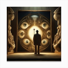 Man In Front Of A Painting Canvas Print