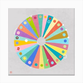 Slices Of Color Mandala Canvas Print