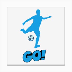 Soccer Player Kicking A Ball Canvas Print