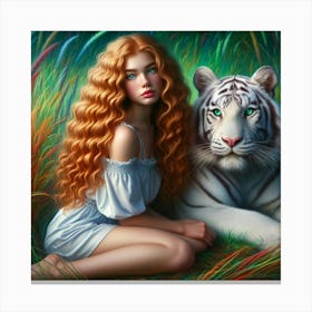 White Tiger 36 Canvas Print