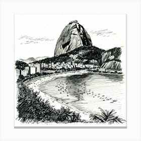 A Sugarloaf Mountain In Rio De Janeiro Hand Draw 1719996060 3 Canvas Print