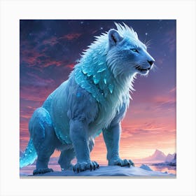 Frost Glowing ICE Animal 3 Canvas Print
