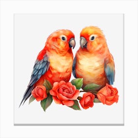 Couple Of Parrots 10 Canvas Print