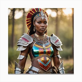 African Woman In Armor Canvas Print