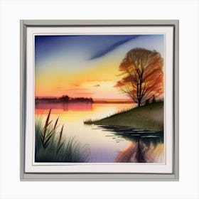 Sunset By The Lake 2 Canvas Print