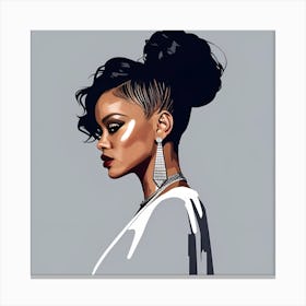 Portrait of Rihanna Canvas Print