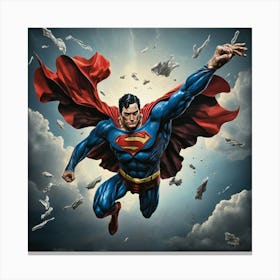 Superman Flying 1 Art Print 1 Canvas Print