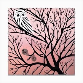 Tree And Owl Canvas Print