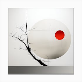 Tree With Red Dot Canvas Print