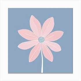 A White And Pink Flower In Minimalist Style Square Composition 261 Canvas Print