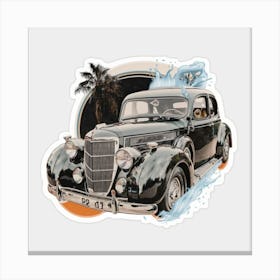 Drawing Of A Classic Sports Car 2 Canvas Print