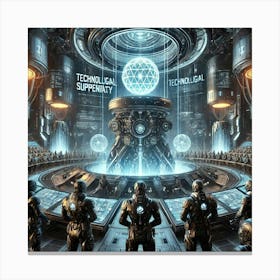 A Sci Fi Scene Illustrating Technological Suprema Canvas Print