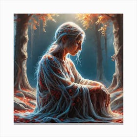 Woman In The Woods 36 Canvas Print