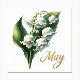 Lily of the Valley - May Birth Flower Canvas Print