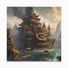 Chinese Village 2 Canvas Print