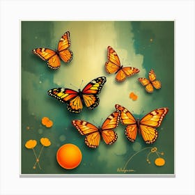 Butterflies In Flight Canvas Print