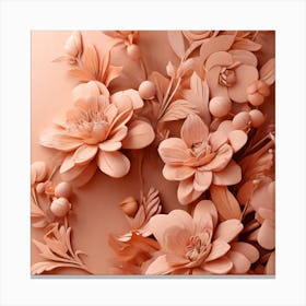 Floral Background In Color Of The Year 2024 Peach Fuzz Canvas Print