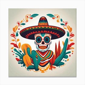 Day Of The Dead Skull 132 Canvas Print
