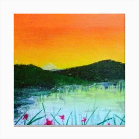 The Aesthetic Sunset Landscape Canvas Print