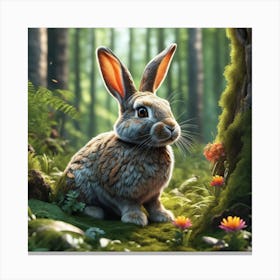 Rabbit In The Forest 95 Canvas Print