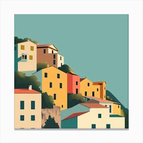 Colorful Houses On A Hillside Canvas Print