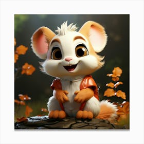 Cute Mouse In Autumn Canvas Print