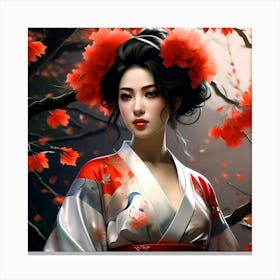 Japan Traditional Geisha Illustration By Ad 156 Canvas Print