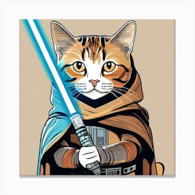 jedi Star Wars Cat 1 Canvas Print