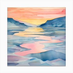 Icy Lake Sunset Canvas Print