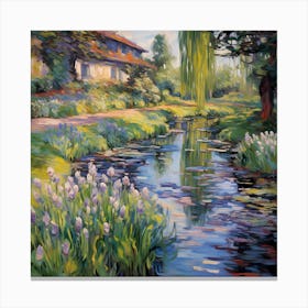 Garden Harmony: Brushstroke Serenity Canvas Print
