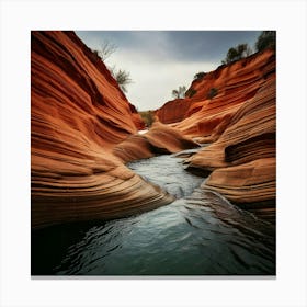 Firefly Erosion, Curves, Water, Natural, Landscape, Geology, Smooth, Texture, Flow, Exposure, River, (10) Canvas Print