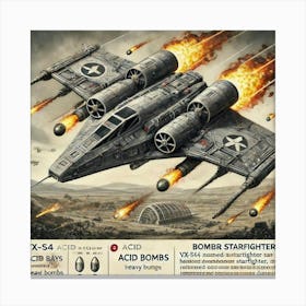 A Sleek Starfighter Named Vx S4 Acid Storm, Design Canvas Print